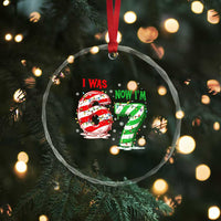 Funny 67 Meme 7 Year Old Birthday Christmas Crystal Glass Ornament I Was 6 Now I Am 7 Brainrot - Wonder Print Shop