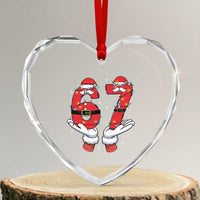Funny 67 Meme Heart Crystal Glass Ornament Funny Christmas Party Holiday Gift - Wonder Print Shop