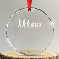 Funny 67 Reverse Evolution Crystal Glass Ornament Sarcastic Six Seven Meme - Wonder Print Shop