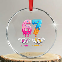 Funny 67 Six Seven Ice Cream Drip Crystal Glass Ornament Cool Meme 6 7 Funny Number Couple Matching Costume - Wonder Print Shop