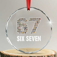 Funny 67 Six Seven Italian Brainrot Gen Alpha Meme Crystal Glass Ornament - Wonder Print Shop