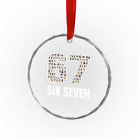 Funny 67 Six Seven Italian Brainrot Gen Alpha Meme Crystal Glass Ornament - Wonder Print Shop