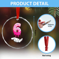 Funny 67 Six Seven Meme Couple Matching Crystal Glass Ornament Number 6 Baseball Ice Cream Drip - Wonder Print Shop