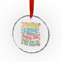 Funny 70th Birthday Crystal Glass Ornament Retro Groovy 1956 Weird Being The Same Age As Old People