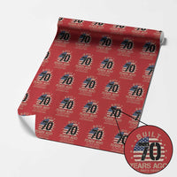 Funny 70th Birthday Wrapping Paper Roll Vintage US Flag Built 70 Years Ago Parts Original