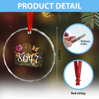 Funny 8647 Subtle Sarcasm Crystal Glass Ornament Floral Boho Style TS02