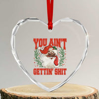 Funny African American Black Santa Christmas Heart Crystal Glass Ornament You Aint Getting Shit Inappropriate Xmas - Wonder Print Shop