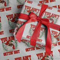 Funny African American Black Santa Christmas Wrapping Paper Roll You Aint Getting Shit Inappropriate Xmas - Wonder Print Shop