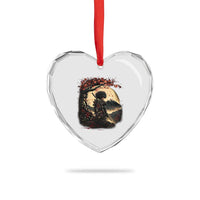 Funny African American Samurai Heart Crystal Glass Ornament Japanese Art Black Warrior Sakura