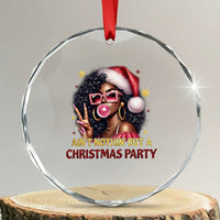 Funny African American Xmas Crystal Glass Ornament Ain't Nothin' But A Xmas Party Black Melanin Santa Girl TS11