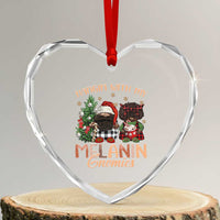 Funny African American Xmas Heart Crystal Glass Ornament Hangin With My Melanin Gnomies Afro Gnomes - Wonder Print Shop