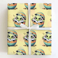 Funny Alien Bunny Ears Easter Wrapping Paper Roll Extraterrestrial Gift