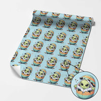 Funny Alien Bunny Ears Easter Wrapping Paper Roll Extraterrestrial Gift