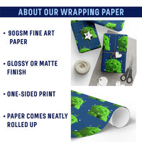 Funny Alien Cat Meme Wrapping Paper Roll Funny Kitten 90s Retro Vintage Graphic Weird Cats Y2k - Wonder Print Shop