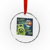 Funny Alien Raccoon Meme Crystal Glass Ornament Glerp Glorp Brainrot Stupid Gift - Wonder Print Shop