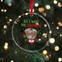Funny All I Want For Xmas Is Money Crystal Glass Ornament Xmas Melanin Black African American Hands TS11