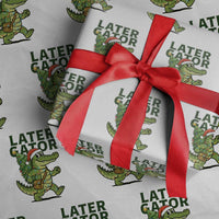 Funny Alligator Christmas Wrapping Paper Roll Lator Gator - Wonder Print Shop