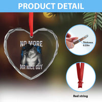 Funny Alpha Wolf Heart Crystal Glass Ornament No More Mr Nice Guy Unhinged Brainrot Meme Vintage Bootleg - Wonder Print Shop