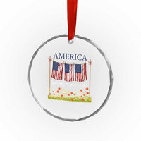Funny America God Shed His Grace On Thee Crystal Glass Ornament 4th Of July Christian American Flag - Wonder Print Shop
