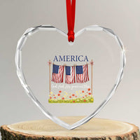 Funny America God Shed His Grace On Thee Heart Crystal Glass Ornament 4th Of July Christian American Flag - Wonder Print Shop