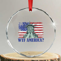 Funny American Crystal Glass Ornament Statue of Liberty WTF USA Freedom Satire TS14