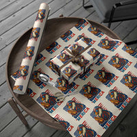 Funny American Eagle Eating Hot Dog Wrapping Paper Roll 4th Of July Party Patriotic USA Flag - Wonder Print Shop