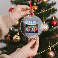 Funny Americana Cat Squad Crystal Glass Ornament Chill The Fourth Out