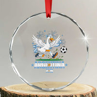 Funny Argentina Soccer Goose Crystal Glass Ornament Football Fan Graphic