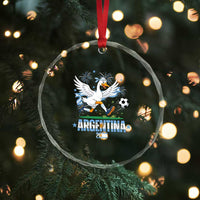 Funny Argentina Soccer Goose Crystal Glass Ornament Football Fan Graphic