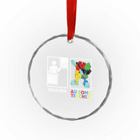 Funny Au Some Teacher Crystal Glass Ornament Autism Acceptance Special Education Gift