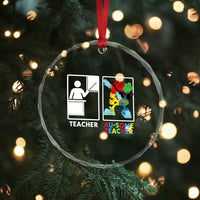 Funny Au Some Teacher Crystal Glass Ornament Autism Acceptance Special Education Gift
