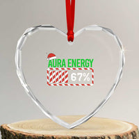 Funny Aura Energy 67 Christmas Heart Crystal Glass Ornament Aura Farming Six Seven Meme Gen Alpha Slang - Wonder Print Shop