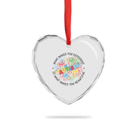 Funny Autism Awareness What Makes You Different Is What Makes You Beautiful Heart Crystal Glass Ornament Coquette Puzzle