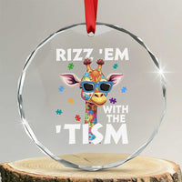 Funny Autism Giraffe Crystal Glass Ornament Rizz Em With The Tism TS02