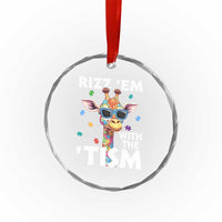 Funny Autism Giraffe Crystal Glass Ornament Rizz Em With The Tism TS02