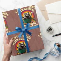 Funny Autistic Raccoon Meme Wrapping Paper Roll I Don't Struggle With Autism - Wonder Print Shop