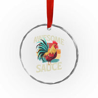 Funny Awesome Sauce Rooster Crystal Glass Ornament Vintage Retro Chicken TS11