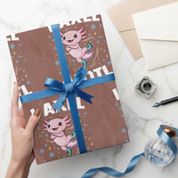Funny Axolotl Ice Skating Wrapping Paper Roll I Axel Alotl Winter Sport - Wonder Print Shop