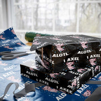 Funny Axolotl Ice Skating Wrapping Paper Roll I Axel Alotl Winter Sport - Wonder Print Shop