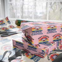 Funny Axolotl Pun Wrapping Paper Roll I Stay Curious Axolotl Question Retro - Wonder Print Shop