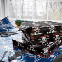 Funny Baby Boomer The Badass Generation Wrapping Paper Roll EST 1961 Birthday Gift Skull Rock On Graphic