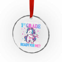 Funny Back To School 1st Grade Crystal Glass Ornament First Grade Unicorn Girls TS10
