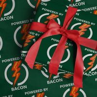 Funny Bacon Lover Wrapping Paper Roll Powered By Bacon Cured Pork Master