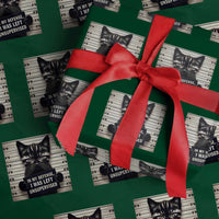 Funny Bad Cat Attitude Wrapping Paper Roll In My Defense I Was Left Unsupervised