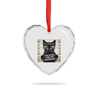 Funny Bad Cat Attitude Heart Crystal Glass Ornament In My Defense I Was Left Unsupervised