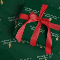 Funny Bad Day To Be A Gingerbread Christmas Wrapping Paper Roll Xmas Cookie Lover - Wonder Print Shop
