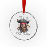 Funny Bah Humbug Xmas Pirate Crystal Glass Ornament TS11