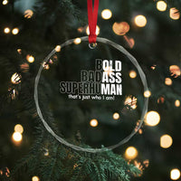Funny Bald Dad Crystal Glass Ornament Old Man Saying Gag Gift Fathers Day TS10