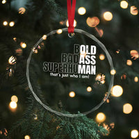 Funny Bald Dad Crystal Glass Ornament Old Man Saying Gag Gift Fathers Day - Wonder Print Shop