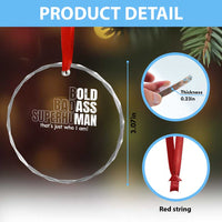 Funny Bald Dad Crystal Glass Ornament Old Man Saying Gag Gift Fathers Day TS10